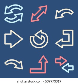 Arrows mobile icon, next step vector web sign. Business infographics symbols.