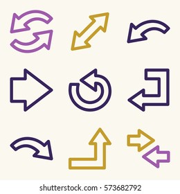 Arrows mobile icon, next step vector web sign. Business infographics symbols.
