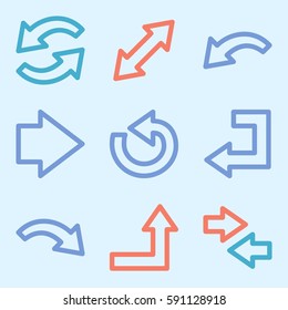 Arrows mobile icon, next step vector web sign. Business infographics symbols.