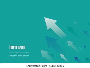 Arrows move up abstract vector background for business purposes with copy space.