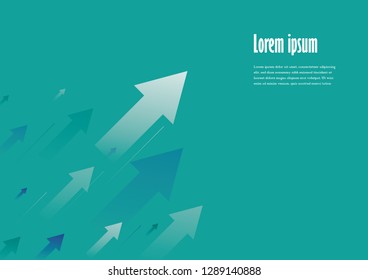 Arrows move up abstract vector background for business purposes with copy space.