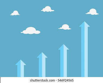 Arrows move up abstract .vector illustration.