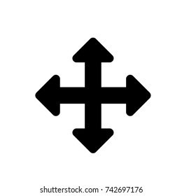 Arrows move vector icon, Arrows move icon vector, in trendy flat style isolated on white background. Arrows move icon image, Arrows move icon illustration