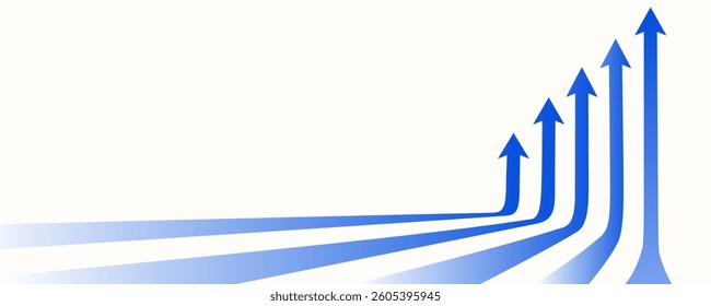 Arrows moving up blue color banner