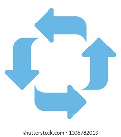 Arrows moving in circle, water reuse symbol
