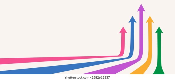 Arrows moving up color style banner