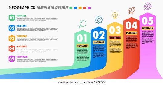 Arrows moving up colorful style infographic
