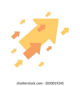 arrows moving up icon isolated