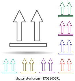 Icono de varias flechas arriba. Línea delgada simple, contorno vectorial de iconos logísticos para ui y ux, sitio web o aplicación móvil