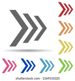 Arrows in multi color style icon. Simple glyph, flat vector of web icons for ui and ux, website or mobile application
