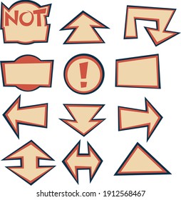 arrows for navigation 2d are yellow and red.