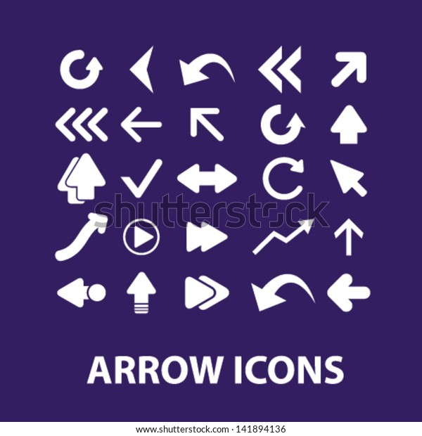 arrows,\
navigation, direction icons, signs set,\
vector