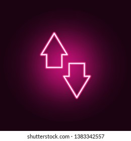 up arrows neon icon. Elements of online and web set. Simple icon for websites, web design, mobile app, info graphics
