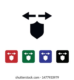 Arrows, network, security, icon, flat. Element of security for mobile concept and web apps illustration. Thin flat icon for website design and development, app. Vector icon