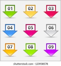 Arrows with numbers, vector eps10 illustration