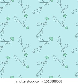 Arrows on blue background. Seamless vector pattern. Use for wallpaper, pattern fills, web page background.