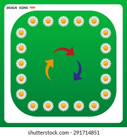 arrows on a circle. icon. vector design