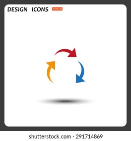 arrows on a circle. icon. vector design