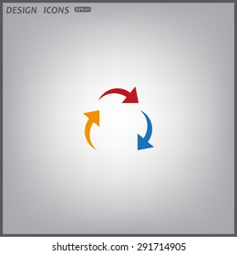 arrows on a circle. icon. vector design