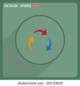 arrows on a circle. icon. vector design