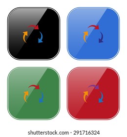 arrows on a circle. icon. vector design
