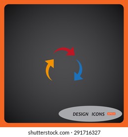 arrows on a circle. icon. vector design