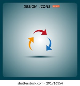 arrows on a circle. icon. vector design