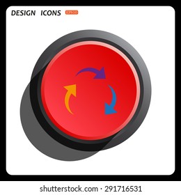arrows on a circle. icon. vector design