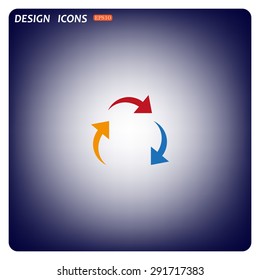 arrows on a circle. icon. vector design