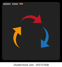 arrows on a circle. icon. vector design