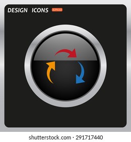 arrows on a circle. icon. vector design