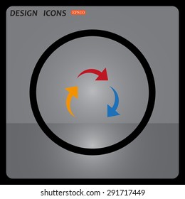 arrows on a circle. icon. vector design