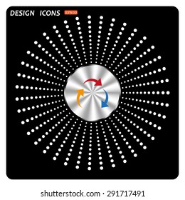arrows on a circle. icon. vector design