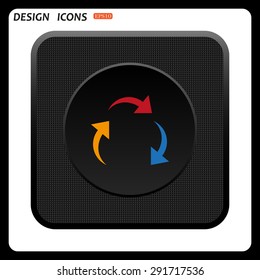 arrows on a circle. icon. vector design