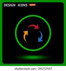 arrows on a circle. icon. vector design