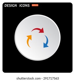arrows on a circle. icon. vector design