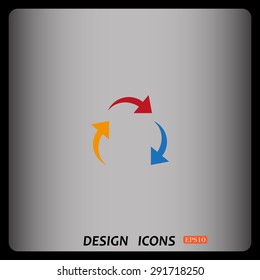 arrows on a circle. icon. vector design