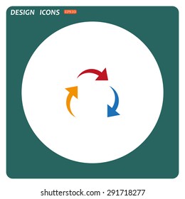 arrows on a circle. icon. vector design