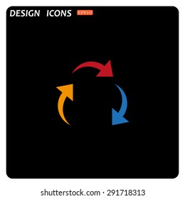 arrows on a circle. icon. vector design