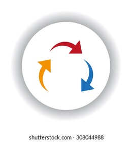 arrows on a circle. icon. vector design