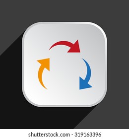 arrows on a circle. icon. vector design