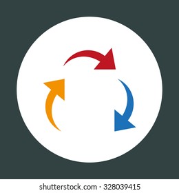 arrows on a circle. icon. vector design