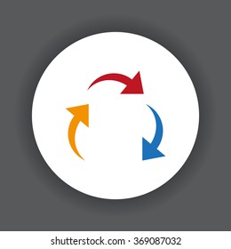 arrows on a circle. icon. vector design