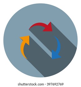 arrows on a circle. icon. vector design