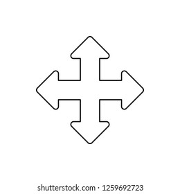 arrows on the cross icon. Element of web for mobile concept and web apps icon. Thin line icon for website design and development, app development