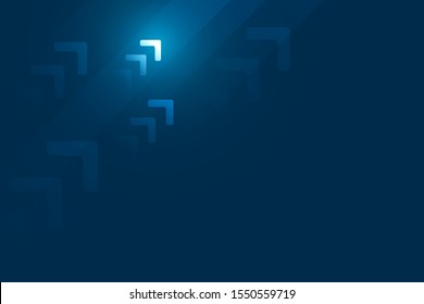 Up arrows on dark blue abstract background illustration vector for business and finance, copy space composition, growth concept.