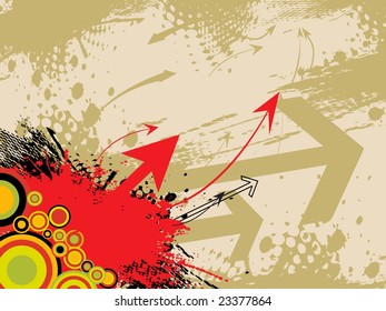 arrows on grunge green background
