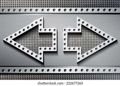 Arrows on metallic background