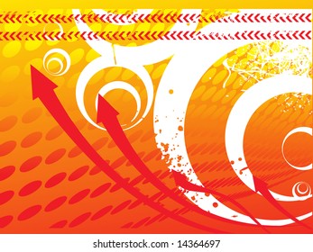 Pfeile auf orangefarbenem halbem Hintergrund, Textur