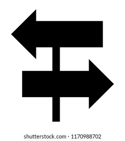 
Arrows on right and left symbolising signpost
